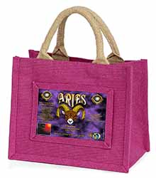 Aries Astrology Star Sign Birthday Gift Little Girls Small Pink Jute Shopping Ba