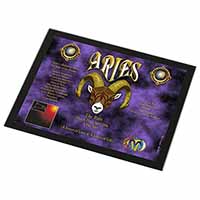 Aries Astrology Star Sign Birthday Gift Black Rim High Quality Glass Placemat