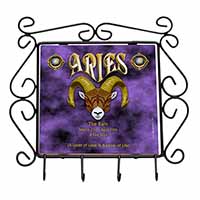 Aries Astrology Star Sign Birthday Gift Wrought Iron Key Holder Hooks