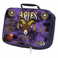Aries Astrology Star Sign Birthday Gift Navy Insulated School Lunch Box/Picnic B