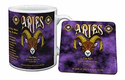 Aries Astrology Star Sign Birthday Gift Mug and Coaster Set