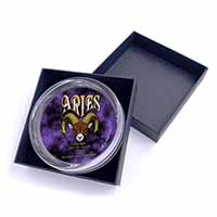 Aries Astrology Star Sign Birthday Gift Glass Paperweight in Gift Box