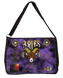 Aries Astrology Star Sign Birthday Gift Large Black Laptop Shoulder Bag School/C