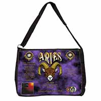 Aries Astrology Star Sign Birthday Gift Large Black Laptop Shoulder Bag School/C