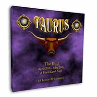 Taurus Star Sign Birthday Gift Square Canvas 12"x12" Wall Art Picture Print