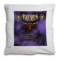 Taurus Star Sign Birthday Gift Soft White Velvet Feel Scatter Cushion