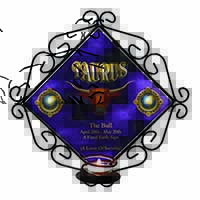 Taurus Star Sign Birthday Gift Wrought Iron Wall Art Candle Holder