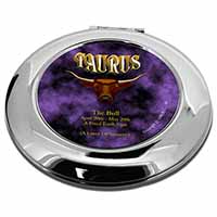 Taurus Star Sign Birthday Gift Make-Up Round Compact Mirror