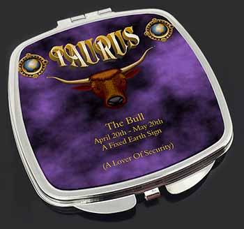 Taurus Star Sign Birthday Gift Make-Up Compact Mirror