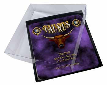 4x Taurus Star Sign Birthday Gift Picture Table Coasters Set in Gift Box