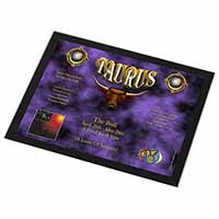 Taurus Star Sign Birthday Gift Black Rim High Quality Glass Placemat