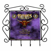 Taurus Star Sign Birthday Gift Wrought Iron Key Holder Hooks