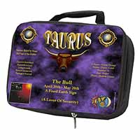 Taurus Star Sign Birthday Gift Black Insulated School Lunch Box/Picnic Bag