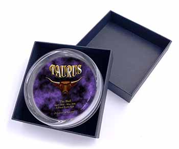 Taurus Star Sign Birthday Gift Glass Paperweight in Gift Box