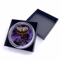 Taurus Star Sign Birthday Gift Glass Paperweight in Gift Box