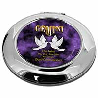 Gemini Star Sign Birthday Gift Make-Up Round Compact Mirror