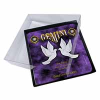 4x Gemini Star Sign Birthday Gift Picture Table Coasters Set in Gift Box