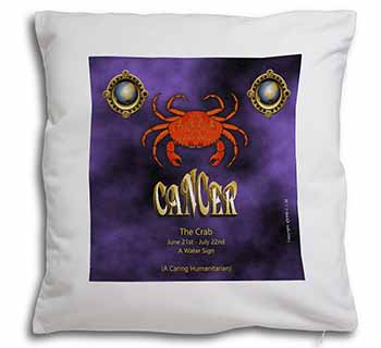 Cancer Star Sign Birthday Gift Soft White Velvet Feel Scatter Cushion