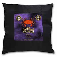 Cancer Star Sign Birthday Gift Black Satin Feel Scatter Cushion