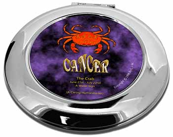 Cancer Star Sign Birthday Gift Make-Up Round Compact Mirror