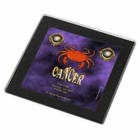 Cancer Star Sign Birthday Gift Black Rim High Quality Glass Coaster