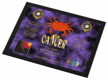 Cancer Star Sign Birthday Gift Black Rim High Quality Glass Placemat