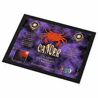 Cancer Star Sign Birthday Gift Black Rim High Quality Glass Placemat