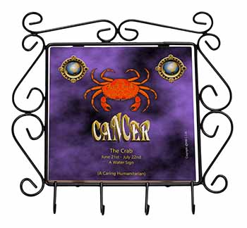 Cancer Star Sign Birthday Gift Wrought Iron Key Holder Hooks