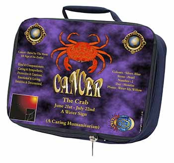 Cancer Star Sign Birthday Gift Navy Insulated School Lunch Box/Picnic Bag