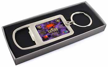 Cancer Star Sign Birthday Gift Chrome Metal Bottle Opener Keyring in Box