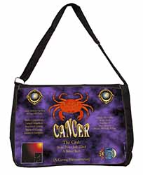 Cancer Star Sign Birthday Gift Large Black Laptop Shoulder Bag School/College