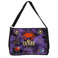 Cancer Star Sign Birthday Gift Large Black Laptop Shoulder Bag School/College