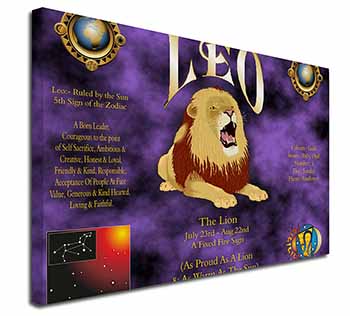 Leo Astrology Star Sign Birthday Gift Canvas X-Large 30"x20" Wall Art Print