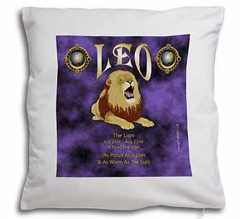 Leo Astrology Star Sign Birthday Gift Soft White Velvet Feel Scatter Cushion