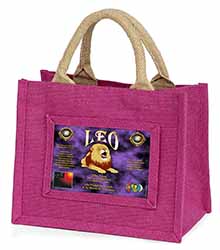 Leo Astrology Star Sign Birthday Gift Little Girls Small Pink Jute Shopping Bag
