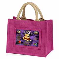 Leo Astrology Star Sign Birthday Gift Little Girls Small Pink Jute Shopping Bag