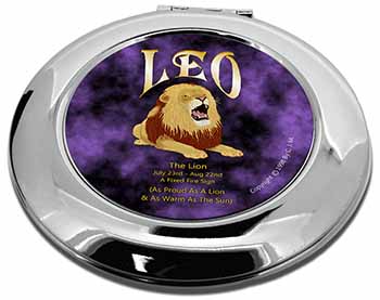 Leo Astrology Star Sign Birthday Gift Make-Up Round Compact Mirror