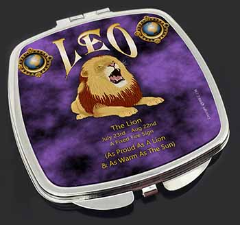 Leo Astrology Star Sign Birthday Gift Make-Up Compact Mirror