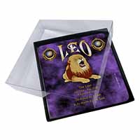 4x Leo Astrology Star Sign Birthday Gift Picture Table Coasters Set in Gift Box