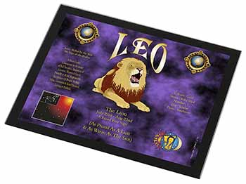 Leo Astrology Star Sign Birthday Gift Black Rim High Quality Glass Placemat