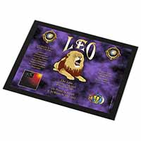 Leo Astrology Star Sign Birthday Gift Black Rim High Quality Glass Placemat