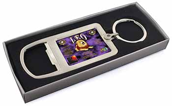 Leo Astrology Star Sign Birthday Gift Chrome Metal Bottle Opener Keyring in Box