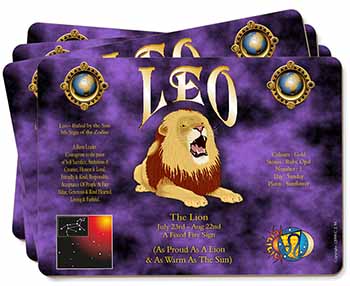 Leo Astrology Star Sign Birthday Gift Picture Placemats in Gift Box