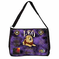 Leo Astrology Star Sign Birthday Gift Large Black Laptop Shoulder Bag School/Col