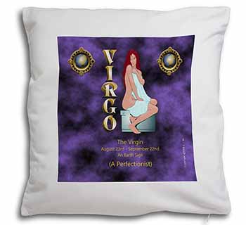 Virgo Star Sign Birthday Gift Soft White Velvet Feel Scatter Cushion