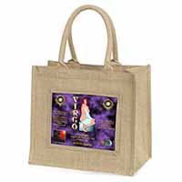 Virgo Star Sign Birthday Gift Natural/Beige Jute Large Shopping Bag