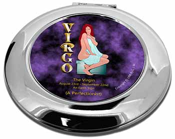 Virgo Star Sign Birthday Gift Make-Up Round Compact Mirror