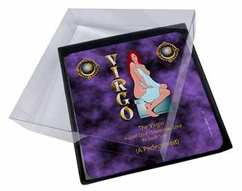 4x Virgo Star Sign Birthday Gift Picture Table Coasters Set in Gift Box