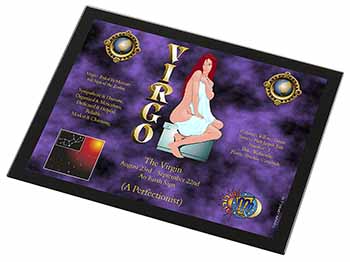 Virgo Star Sign Birthday Gift Black Rim High Quality Glass Placemat