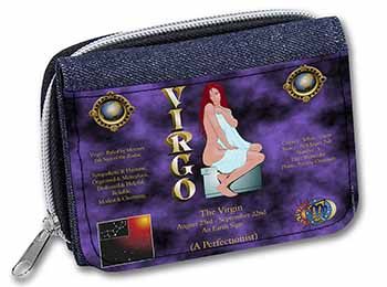 Virgo Star Sign Birthday Gift Unisex Denim Purse Wallet